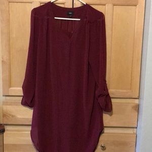 Maroon sheer tunic